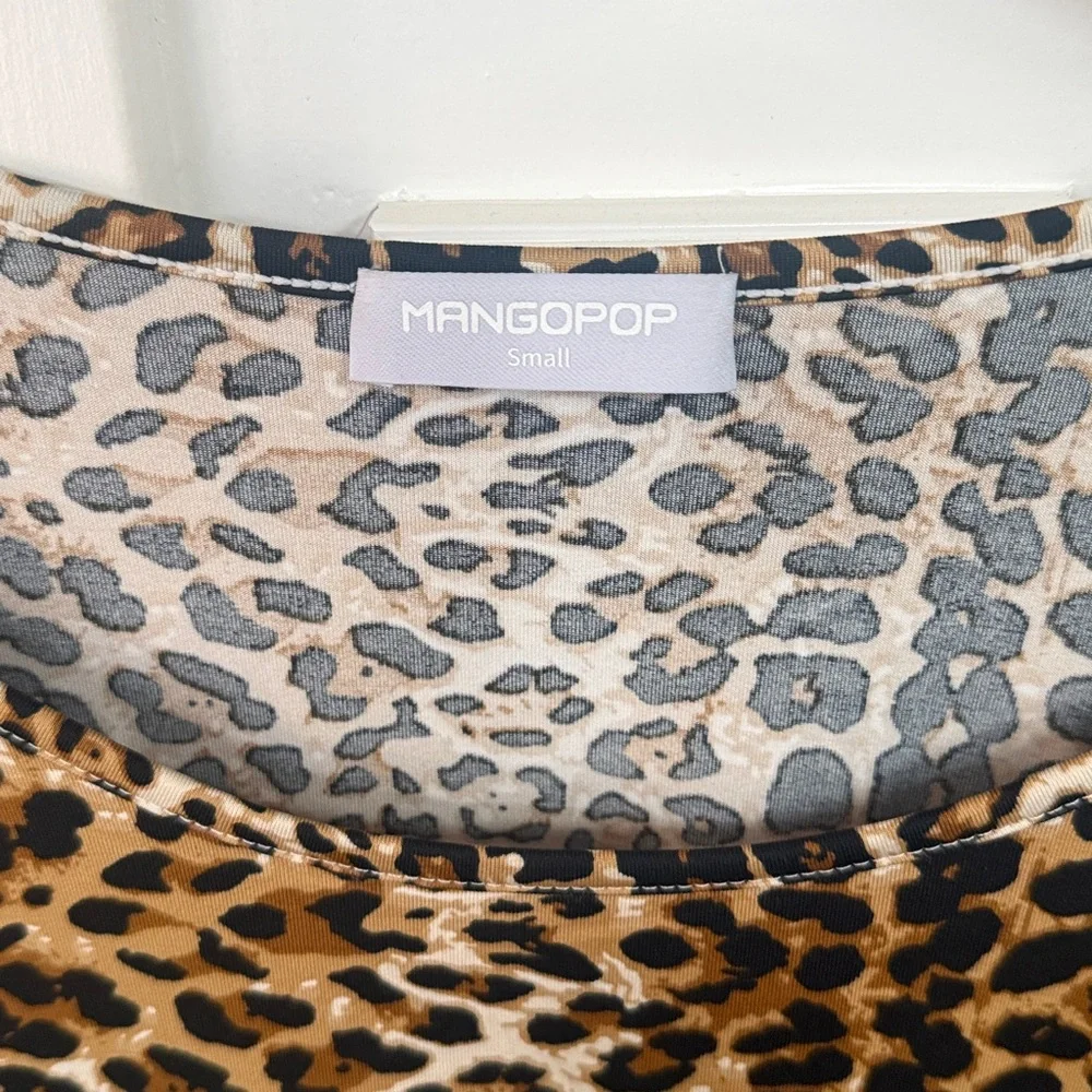 Mangopop NWOT animal print long sleeve bodysuit Small - Picture 4 of 6